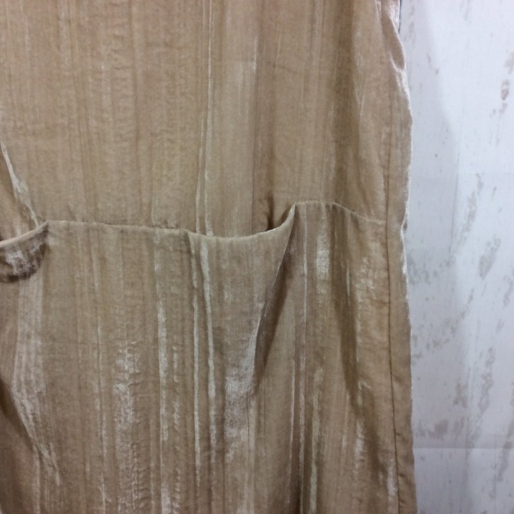 Anthropologie Floreat Crushed Champagne Velvet Shift Mini Dress Pockets Size S - Picture 9 of 16